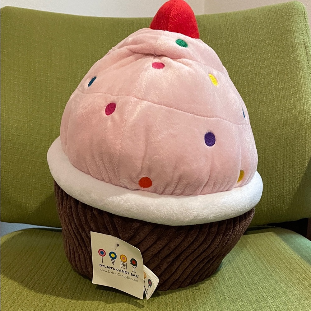 Plush Cupcake Stuffed Animal - Pink and Brown - Picture 4 of 7
